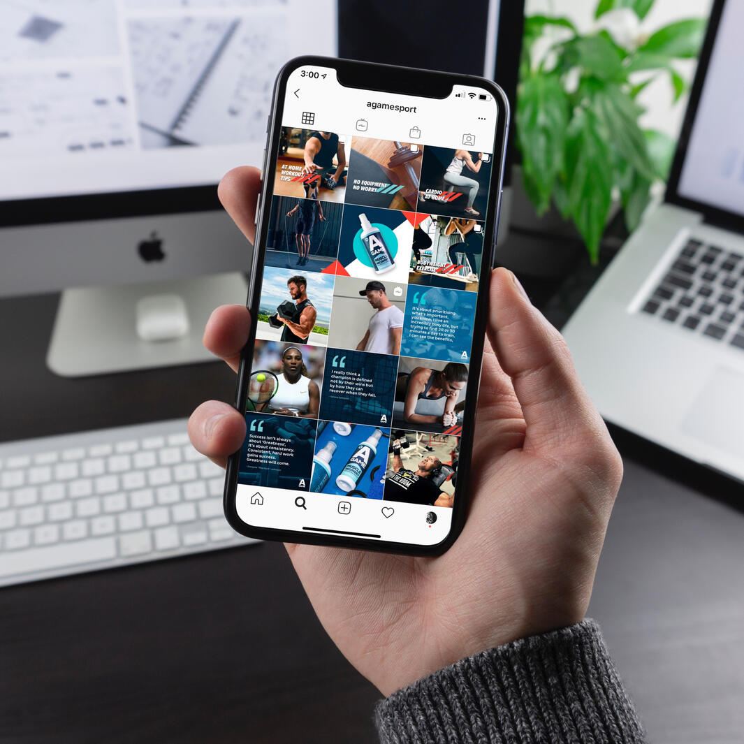 A-Game social media mockup